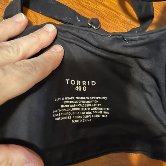 Torrid Black 40G Curve Adjustable Bra Excellent‎ Condition - Picture 2 of 2
